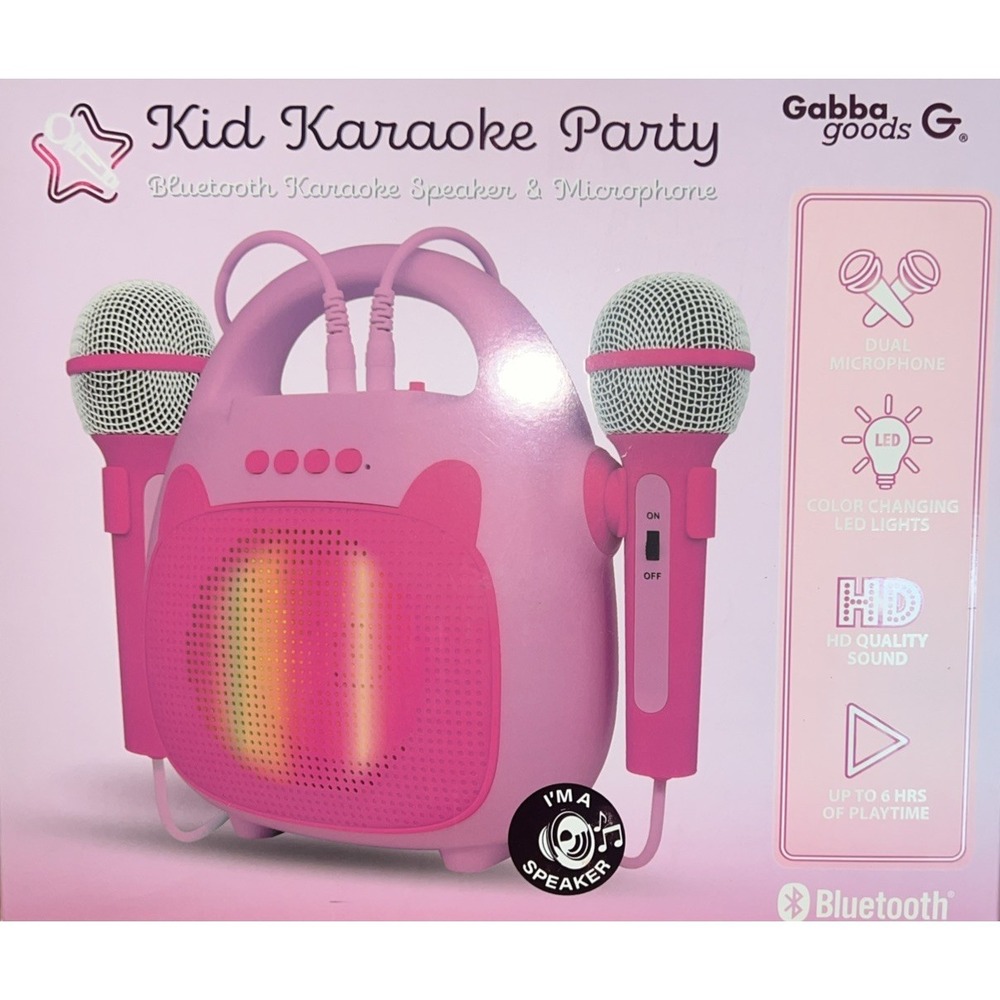 Gabba Goods Kids Karaoke Party Speaker with Microphone 2‎ Piece Set